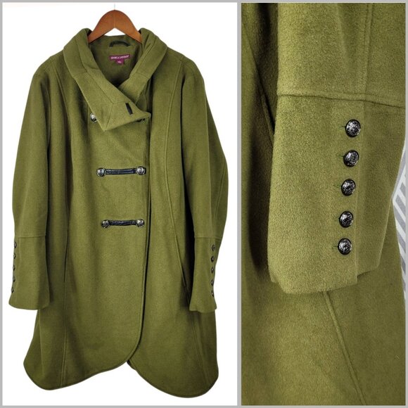 Jessica London Pea Coat Plus Size 26 26W 4X Bottom Up Warm Winter Art To Wear - Picture 1 of 9